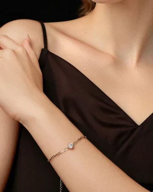 1-carat Moissanite Sterling Silver Bracelet