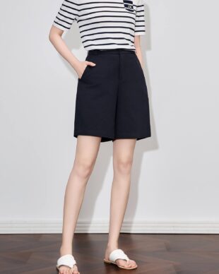Simple High-Waisted Straight Shorts