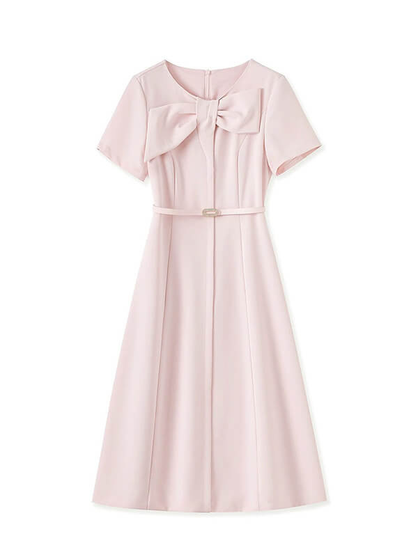 Bow-Detailed Luxury Evening Gown
