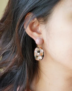 Pearl Handmade Resin Earrings