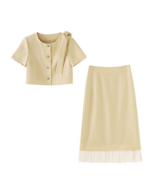 French Bow Top & Bodycon Pencil Skirt Set