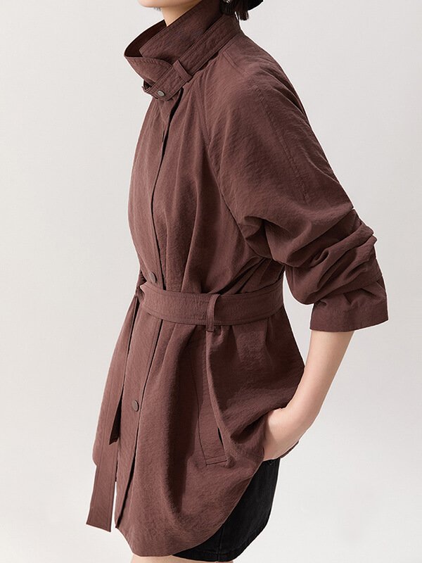 Temperature-regulating office coat 18mm silk wool blend, slouchy thermal weave for commuters