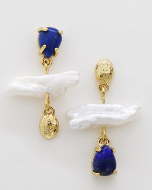 Natural Pearl Colored Stone Earrings