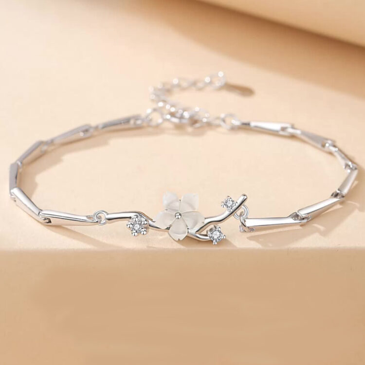 S925 Silver Cherry Blossom Bracelet