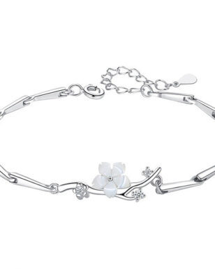 S925 Silver Cherry Blossom Bracelet