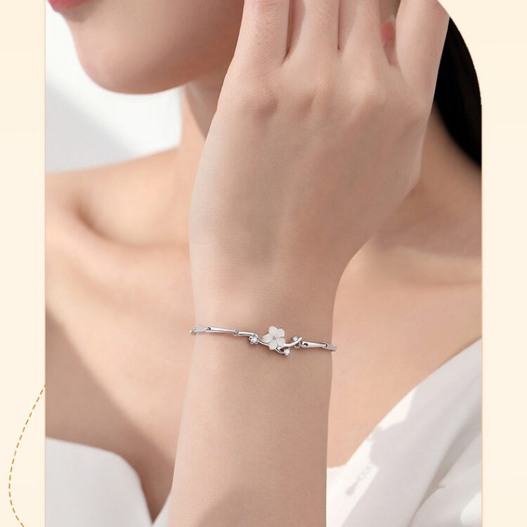 S925 Silver Cherry Blossom Bracelet