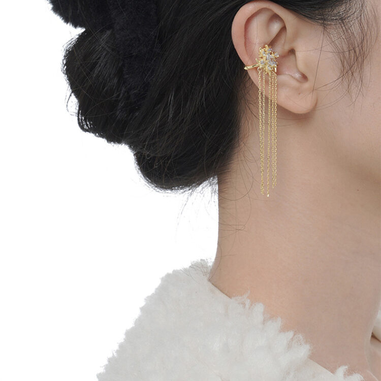 zircon snowflake earrings
