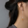 S925 Enamel Pipa Threader Earrings