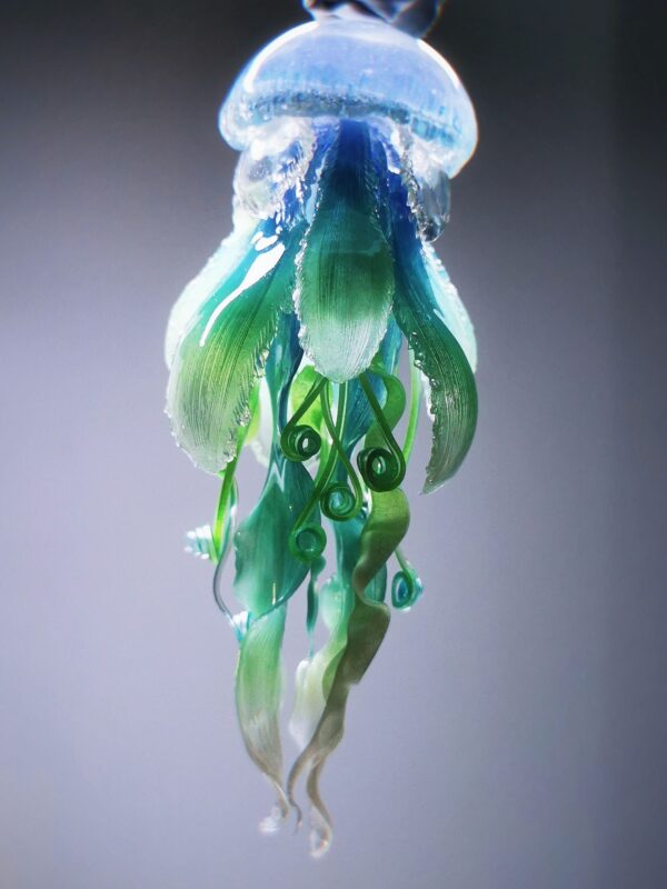 Handmade Custom Jellyfish Earrings and Seed of Soul Pendant