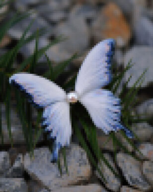 Butterfly Ceramic Natural Pearl Adjustable Ring