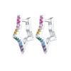 Colorful Pentagram 925 Sterling Silver Earrings