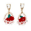 Crystal Cherry Fruit Basket Earrings