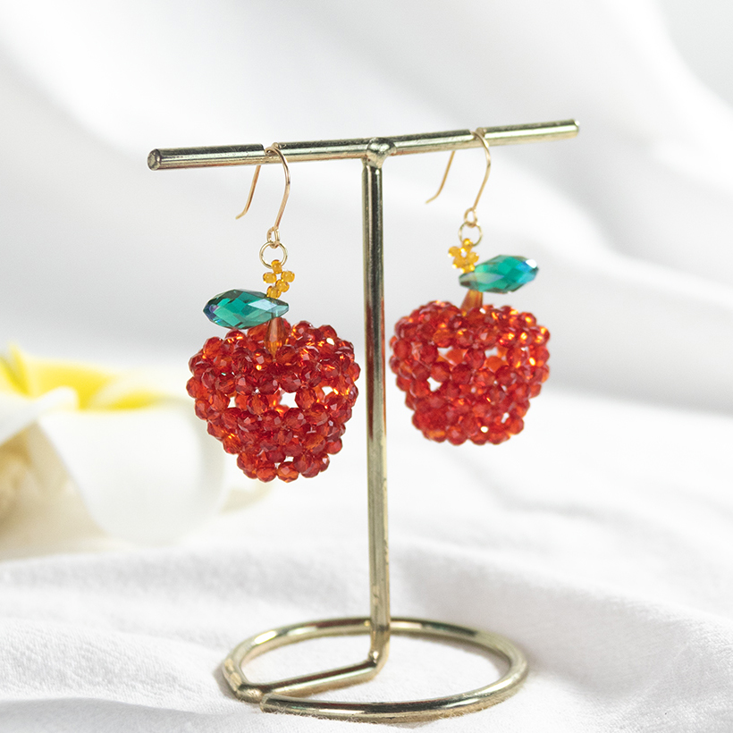 Handmade golden beaded earrings tutorial