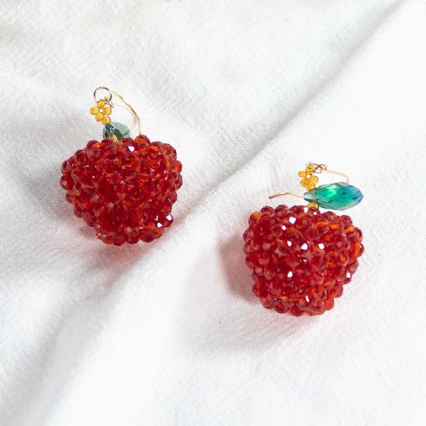 Handmade golden beaded earrings tutorial