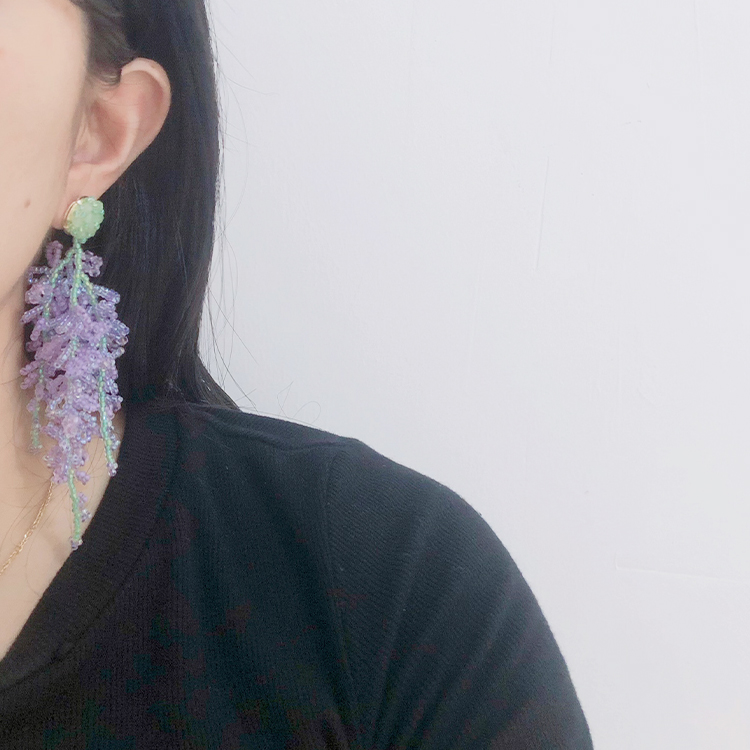 Handmade long style pink beaded earrings tutorial