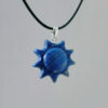 Handmade Sandalwood Blue Sun Necklace