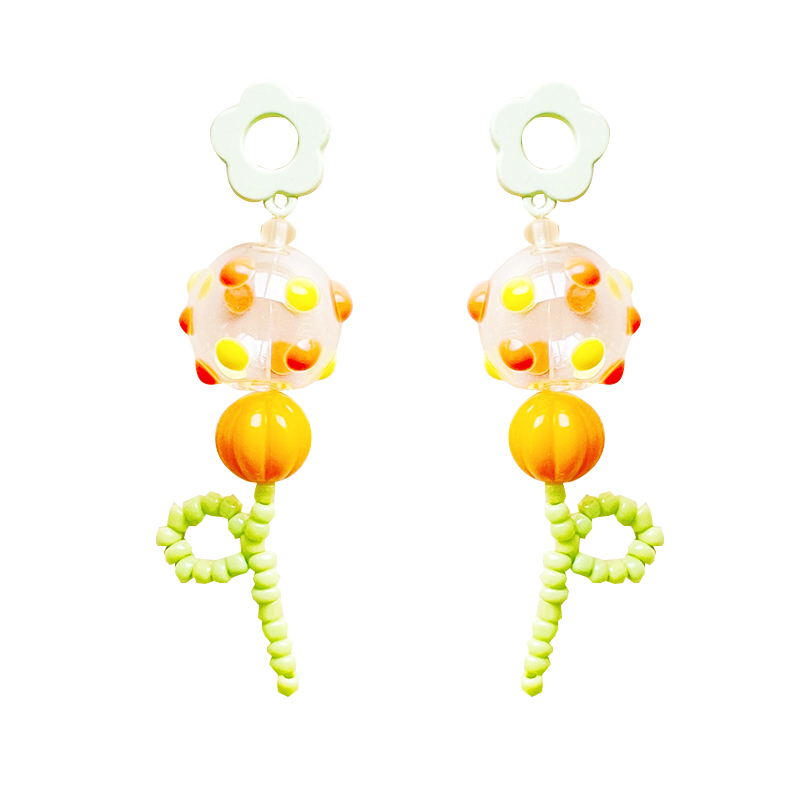 Handmade beaded summer flower earrings tutorial