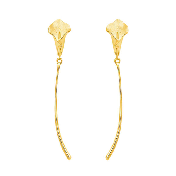 S925 Sliver Calla Lily Flower Earrings
