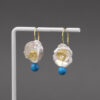 S925 Silver Baroque Pearl Flower Earrings