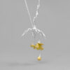 S925 Silver Begonia Flower Necklace