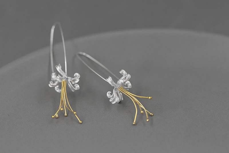 S925 Silver Elegant Blooming Flower Earrings