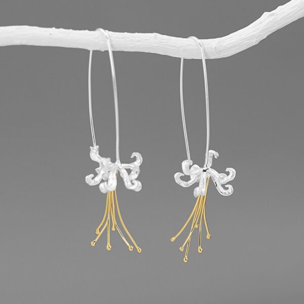 S925 Silver Elegant Blooming Flower Earrings