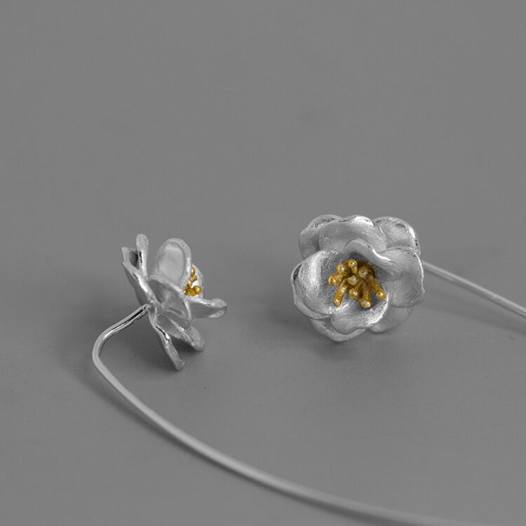 S925 Silver Elegant Camellia Earrings