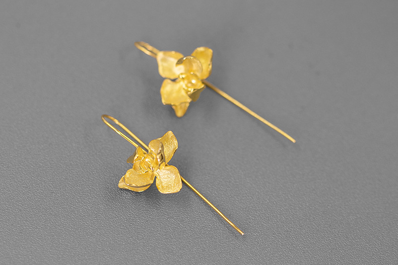 S925 Silver Elegant Phalaenopsis Earrings