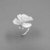 S925 Silver Inlaid Zircon Single Petal Peony Open Ring