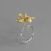 S925 Silver Iris Flower Open Ring