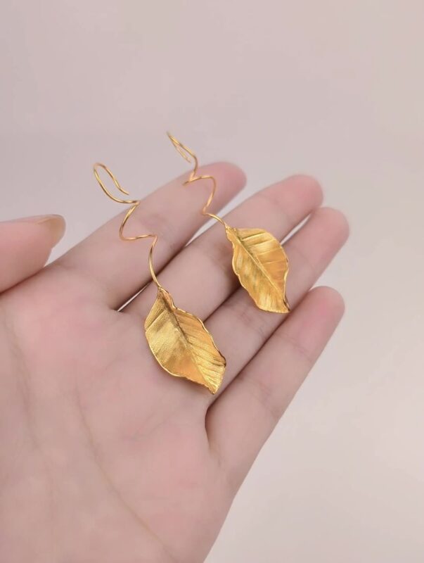 S925 Silver Leaf Earrings