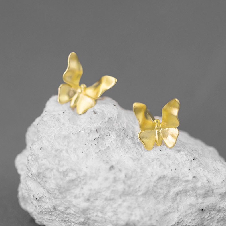 S925 Silver Mini Butterfly Stud Earrings