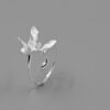 S925 Silver Orchid Open Ring