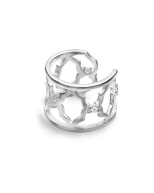 S925 Silver Oriental Window Mullion Ear Clips