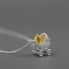 S925 Silver Yorkshire Terriers Stroller Necklace
