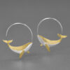 S925 Silver Whale Hoop Earrings