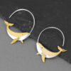 S925 Silver Whale Hoop Earrings