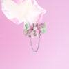 Sweet Pink Butterfly Tassel Earrings