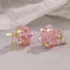 Sweet Pink Flower Earrings