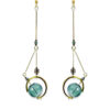 Vintage Glass Ball Mismatched Green Earrings