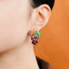 Vintage Grape Enamel Earrings