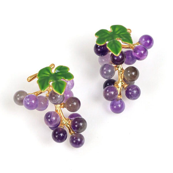 Vintage Grape Enamel Earrings