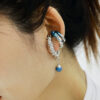 Waterdrop Texture Drip Glaze Long Detachable Earrings