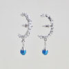 Waterdrop Texture Drip Glaze Long Detachable Earrings