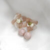 White Rose Pink Drop Earrings