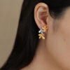 S925 Silver Osmanthus Detachable Long Earrings