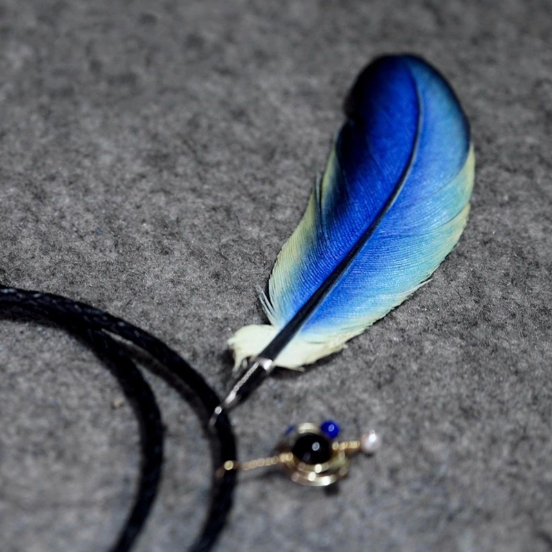 Handmade Leather Feather Necklace