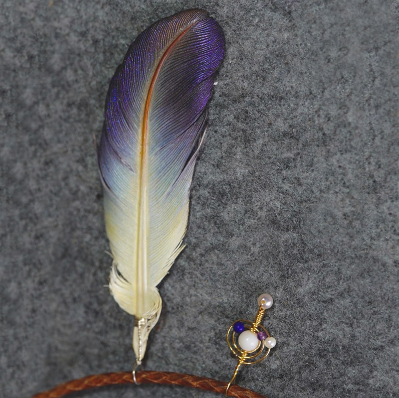 Handmade Leather Feather Necklace