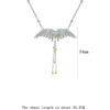 S925 Silver Opal Tassel Devil Wing Necklace