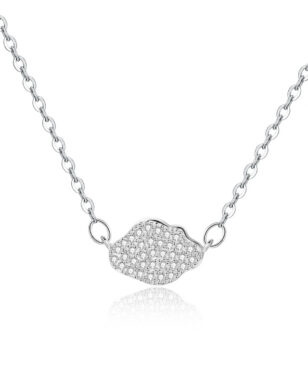 999 Silver Cloud Inlaid Zircon Pearl Necklace